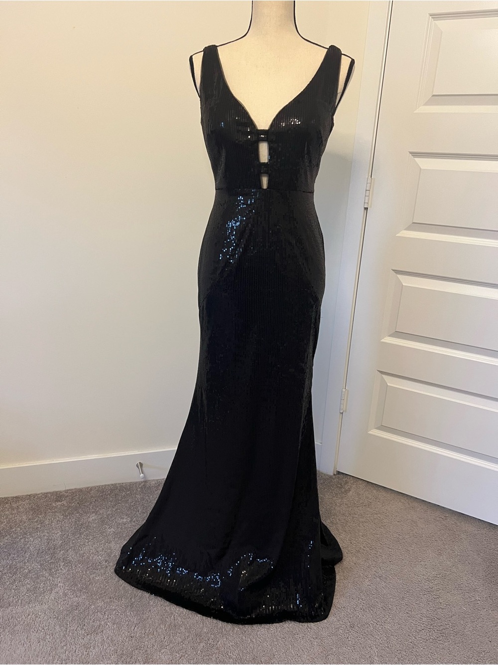 Calvin Klein Black Sequin Formal Dress